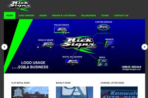 A website redesign for NickSigns a sign & graphics company in Northern MN