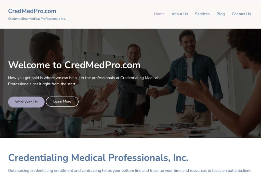 New website for medical provider credentialing service in Minnesota.